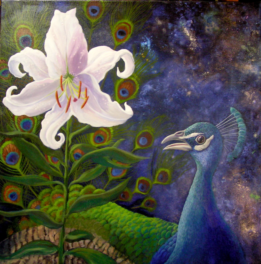 Peacock and Lily