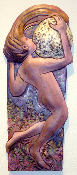 Moon Dancer IV    Clay wall sculpture