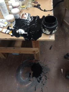 Black gesso... another darn!
