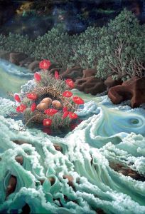 River Nest, acrylic on canvas, 58" x 40" ©lizamyers